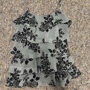 Candie's Black Floral Tank Top